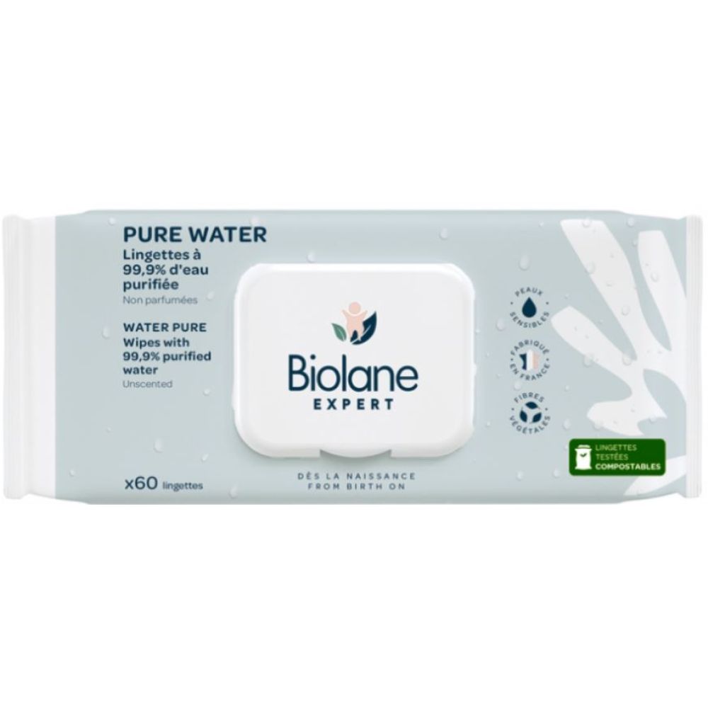 Biolane - Lingette Pure Water Lot De 3 - 3x60