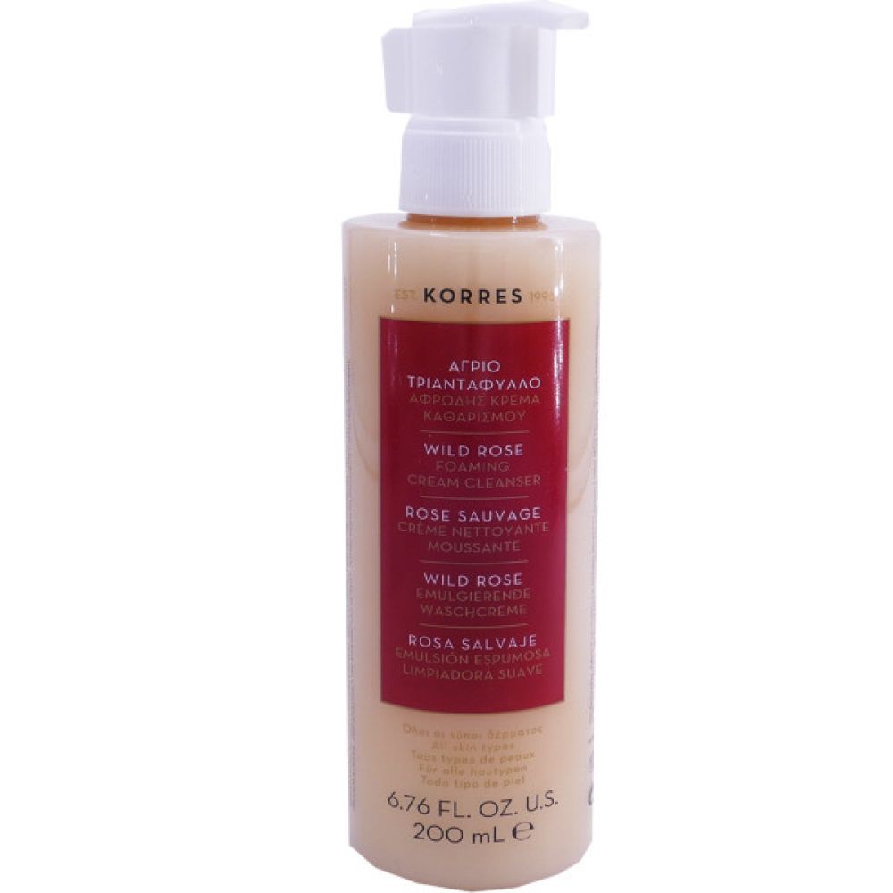 Korres - Rose sauvage crème nettoyante moussante - 200 ml