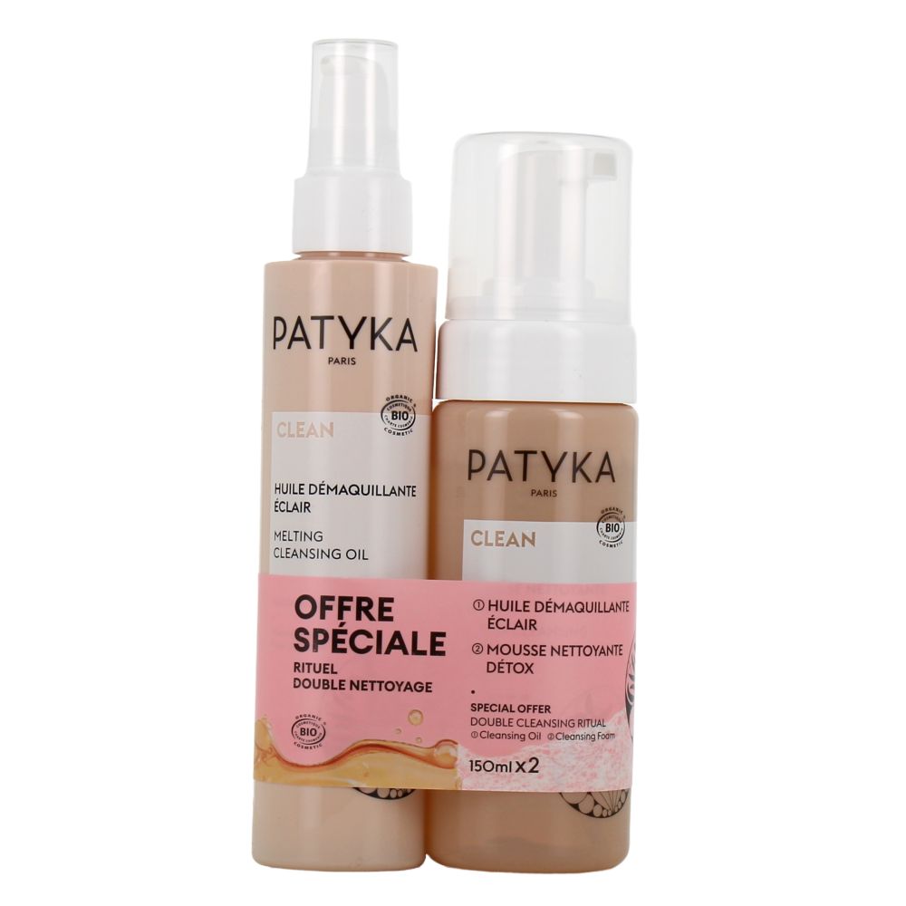 Patyka - Rituel double nettoyage huile démaquillante et mousse nettoyante - 150mlx2