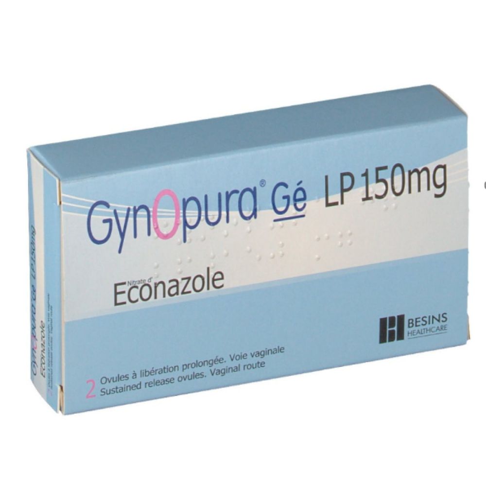 Gynopura Gé LP - Nitrate d'Econazole 150 mg - 2 Ovules