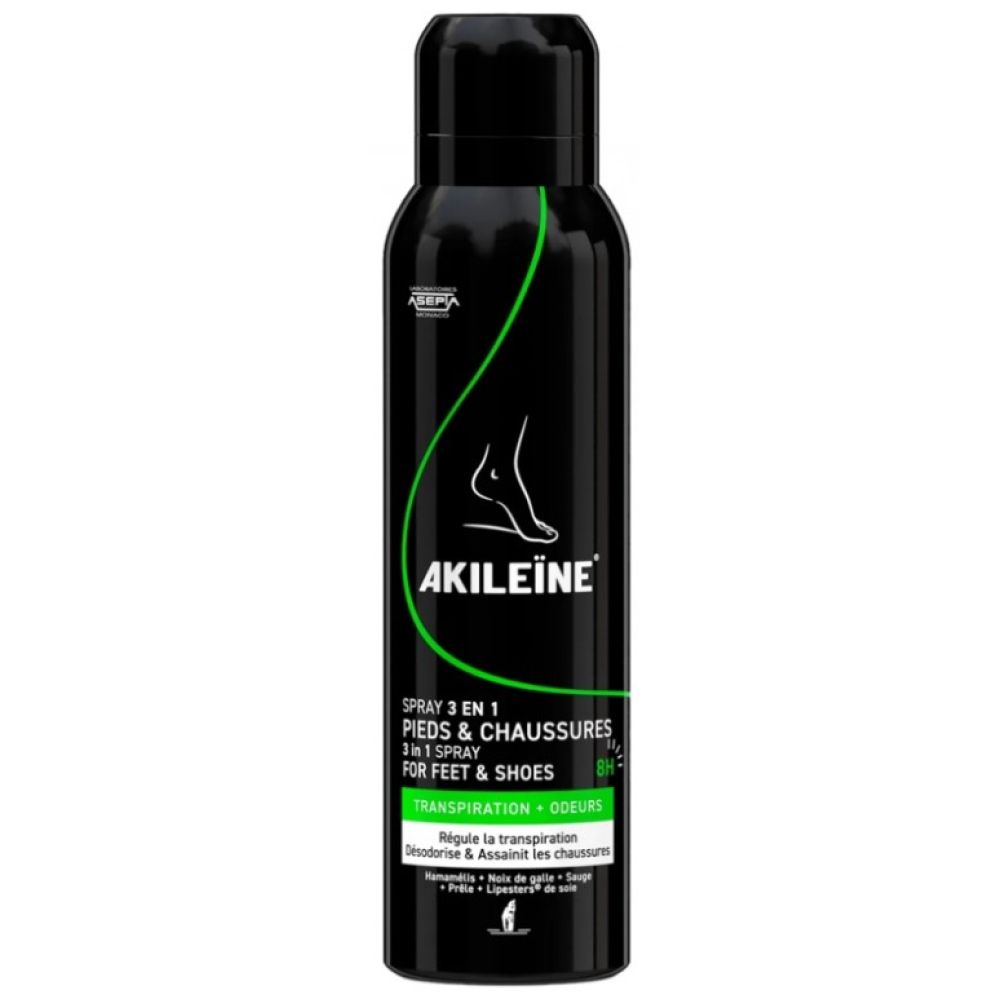 Akileïne - Spray 3 en 1 pieds & chaussures 8H - 150ml