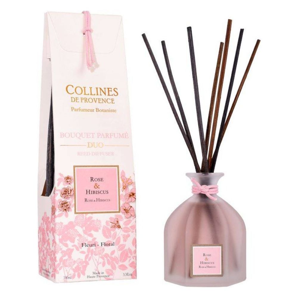 Collines de Provence - Bouquet parfumé duo Rose et Hibiscus - 100ml