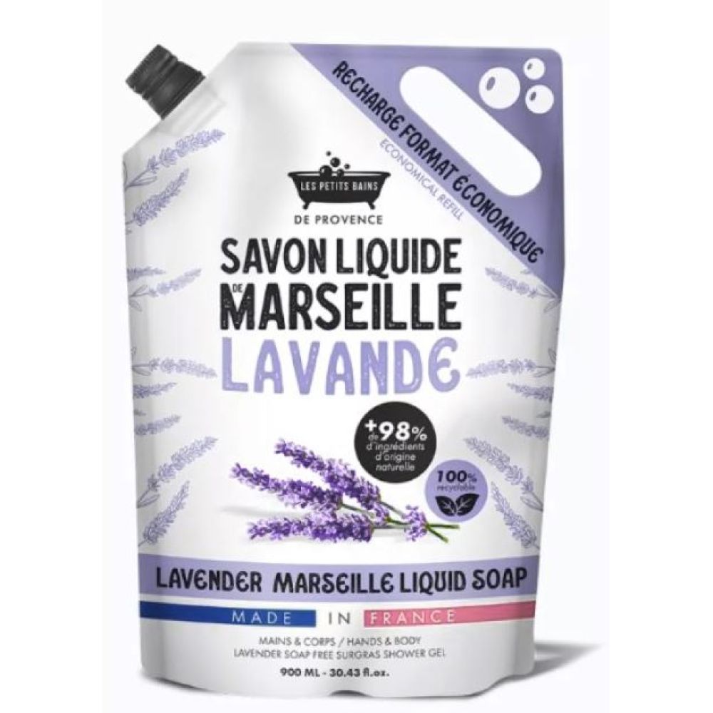 Les Petits Bains de Provence - Savon liquide de Marseille Lavande - 900ml