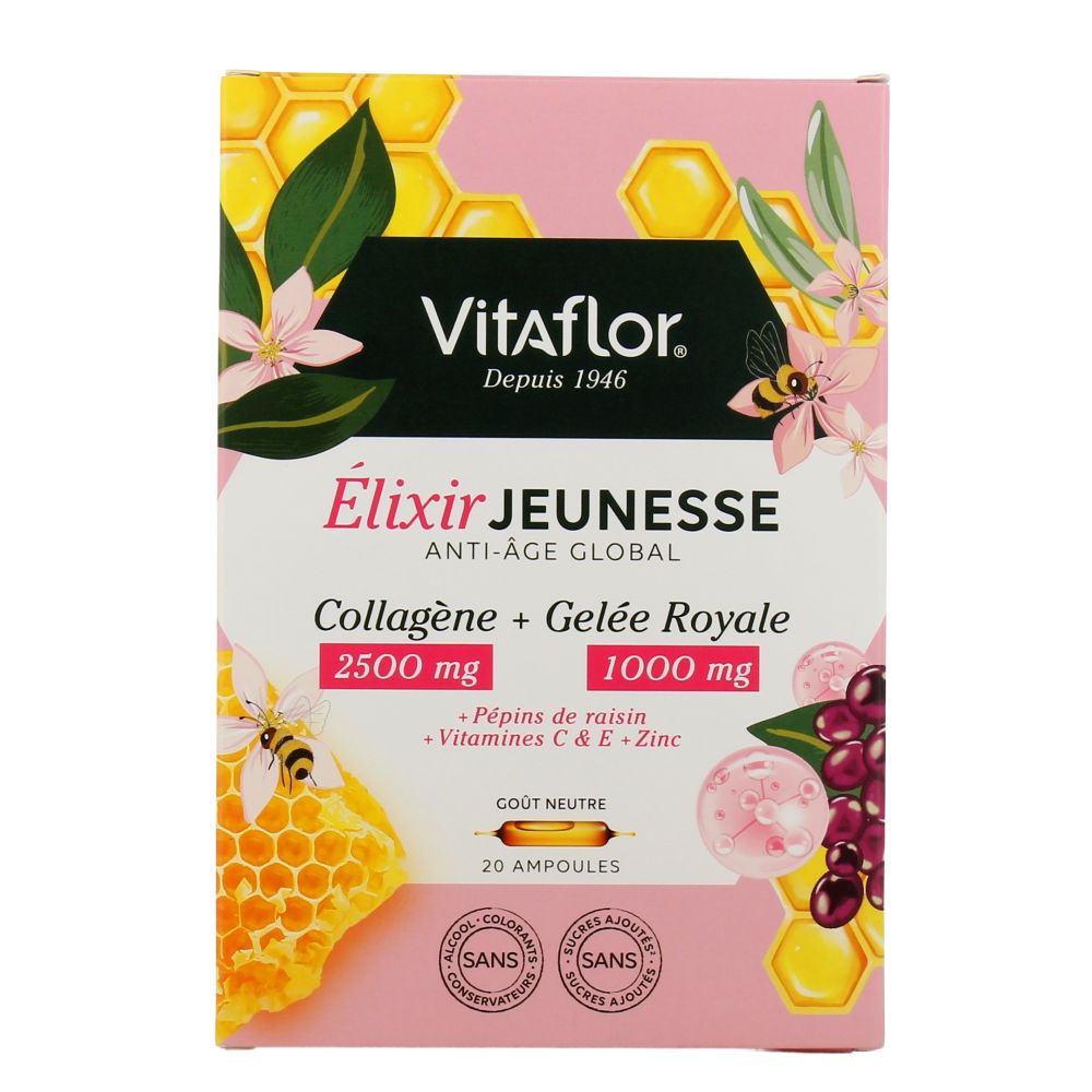 Vitaflor elixir jeunesse anti-âge global - 20 ampoules