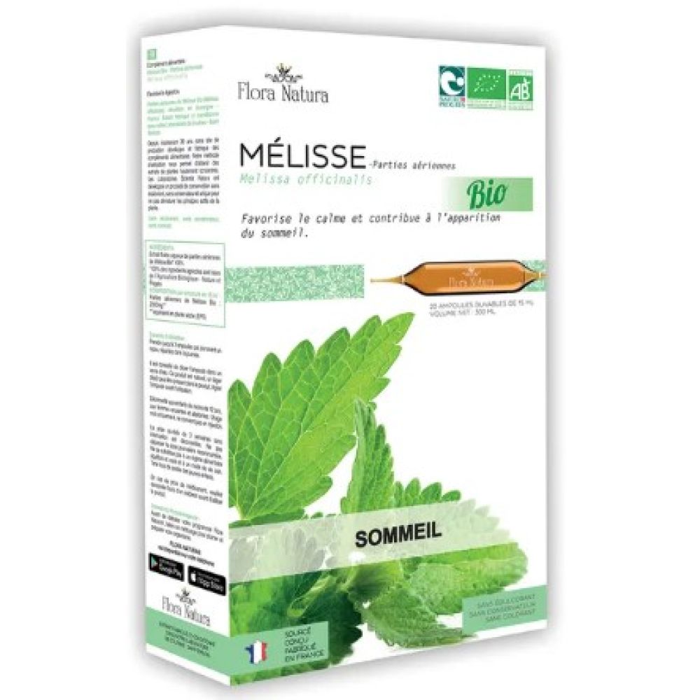 Flora Natura - Mélisse sommeil stress - 20 ampoules