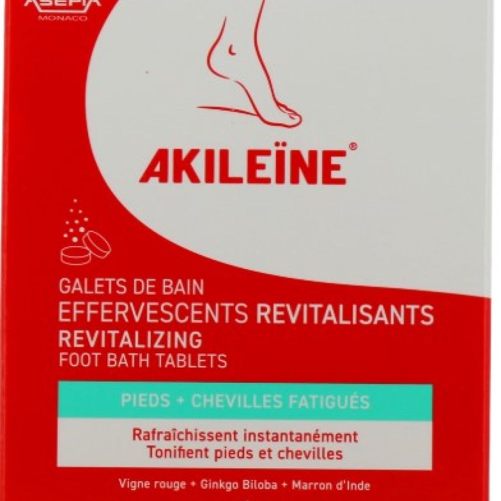 Akileine Galets de bain - Effervescents revitalisants - 120g