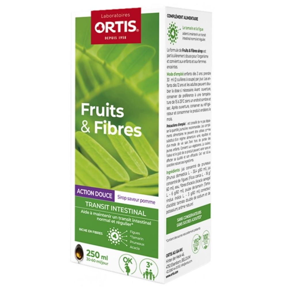 Ortis - Fruits et fibres transit intestinal - sirop 250mL