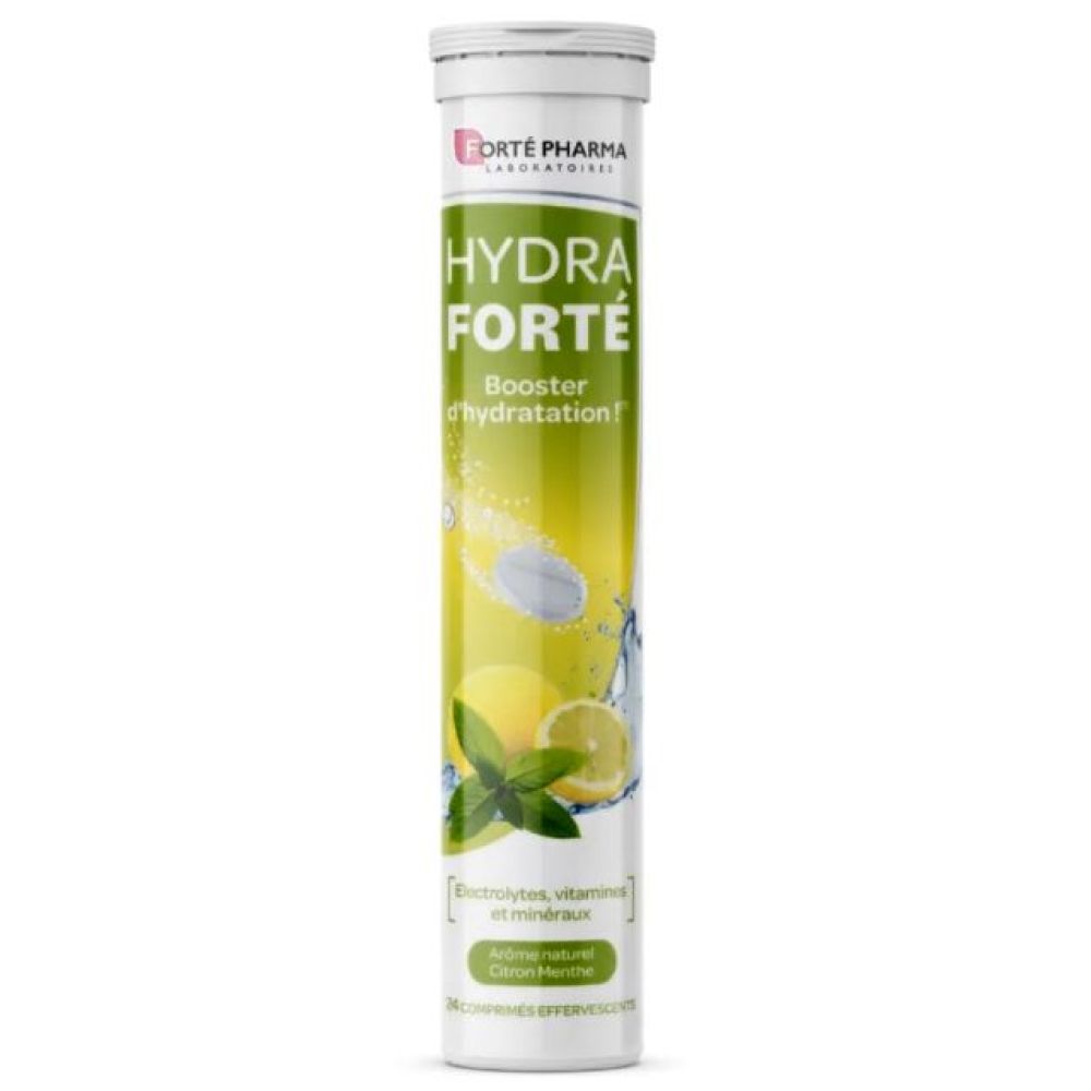 Forté Pharma - Hydra Forté booster d'hydratation goût citron menthe - 24 comprimés effervescents