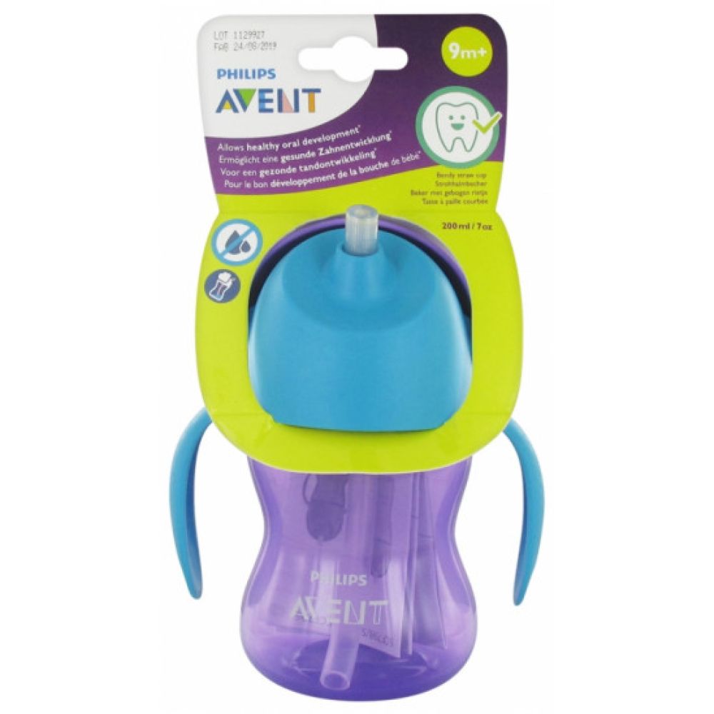 Avent - Tasse à paille courbée 9mois+ - 300ml