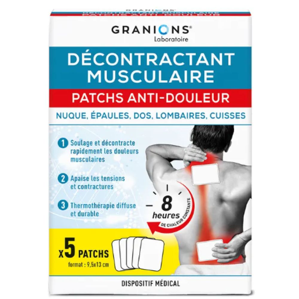 Granions - Décontractant musculaire patchs anti douleur - 5 patchs