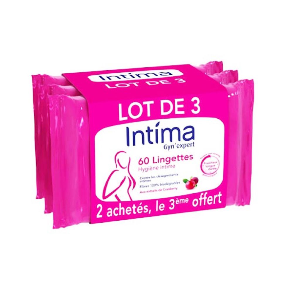 Lingettes intimes hygiène x20 Intima lot 3