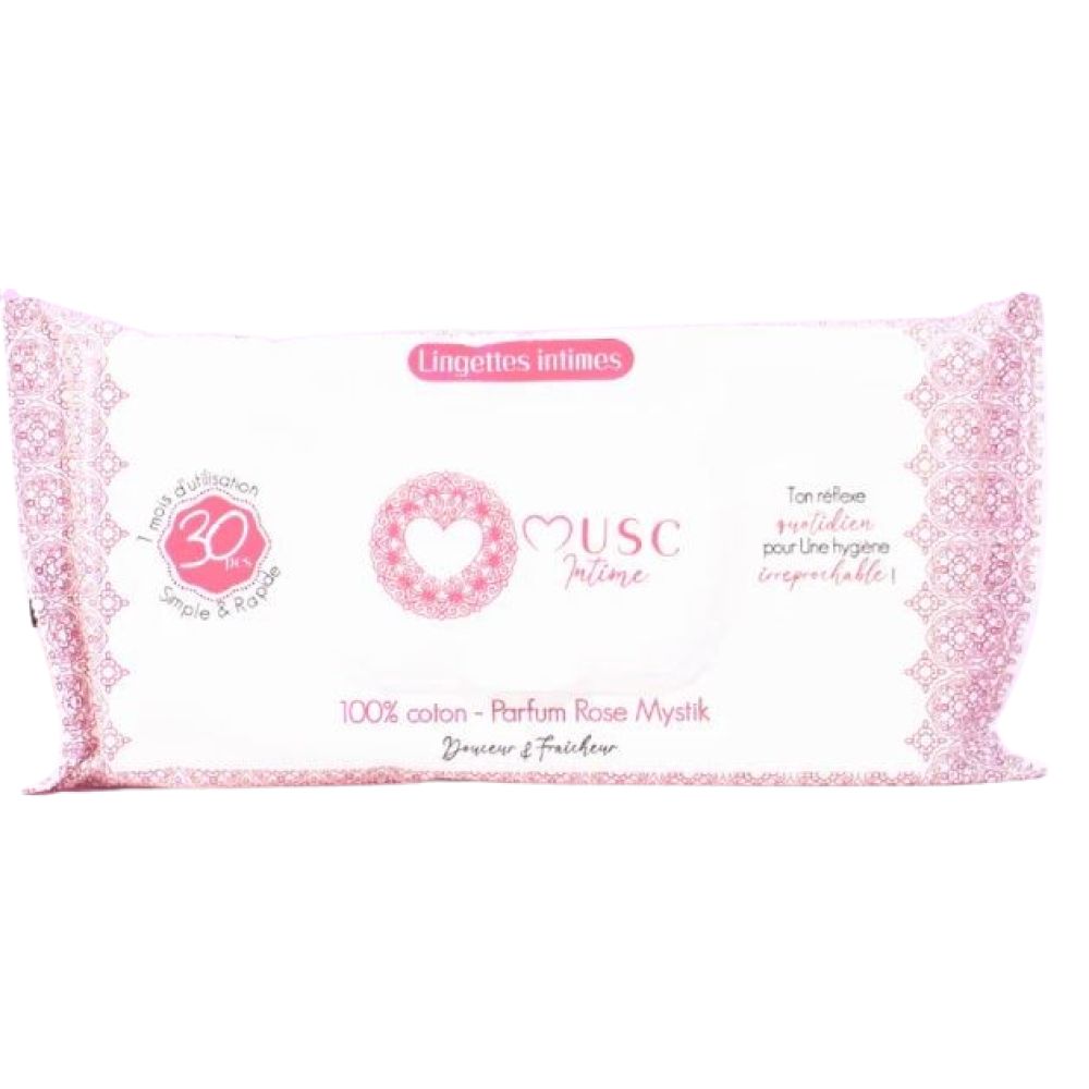 Musc Intime - Lingettes Intimes parfum Rose Mystick - 30 lingettes