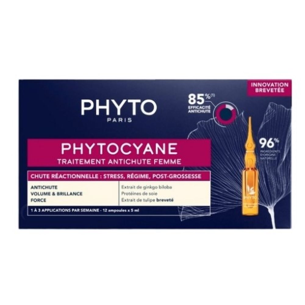 Phyto - Phytocyane Traitement Anti-Chute Femme - 12 Ampoules