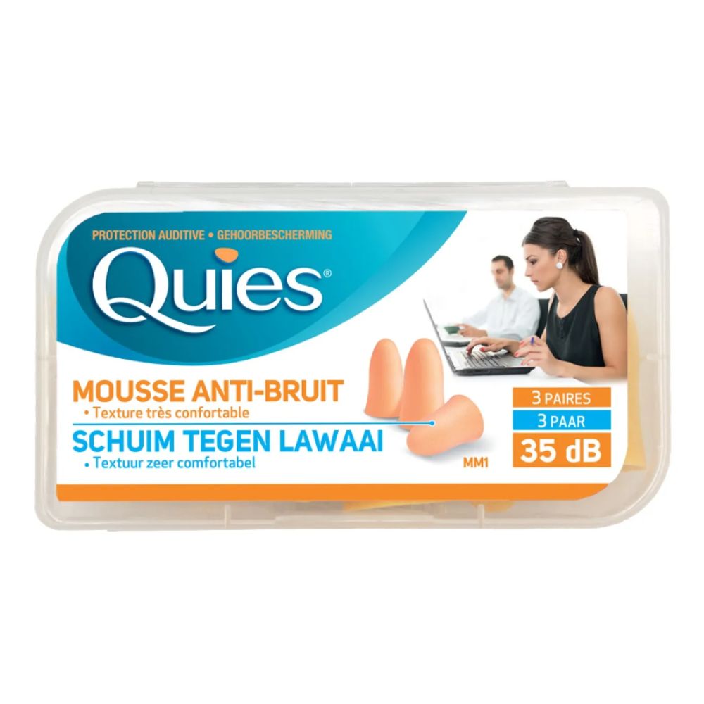 Quies Protection Auditive Mousse anti bruit - 3 paires