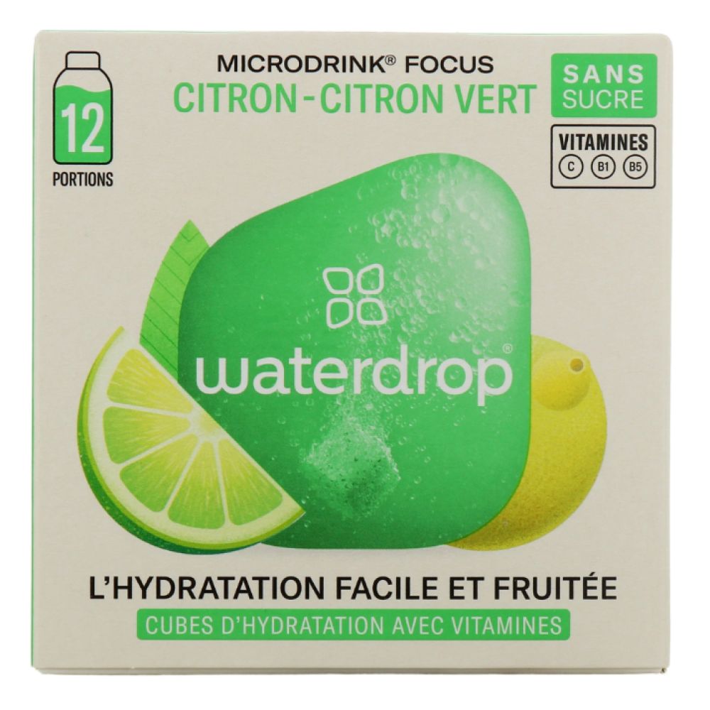 Waterdrop - cubes d'hydratation citron / citron vert - 12 portions