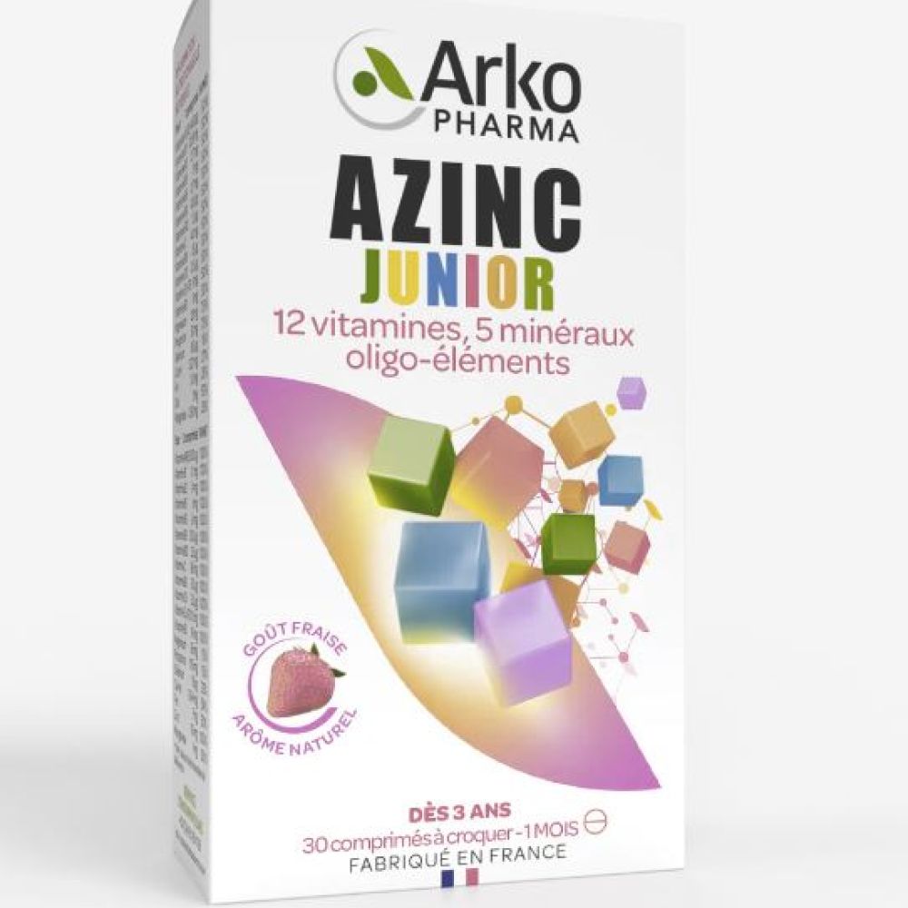 Arkopharma - Azinc vitalité junior - 30 comprimés goût fraise