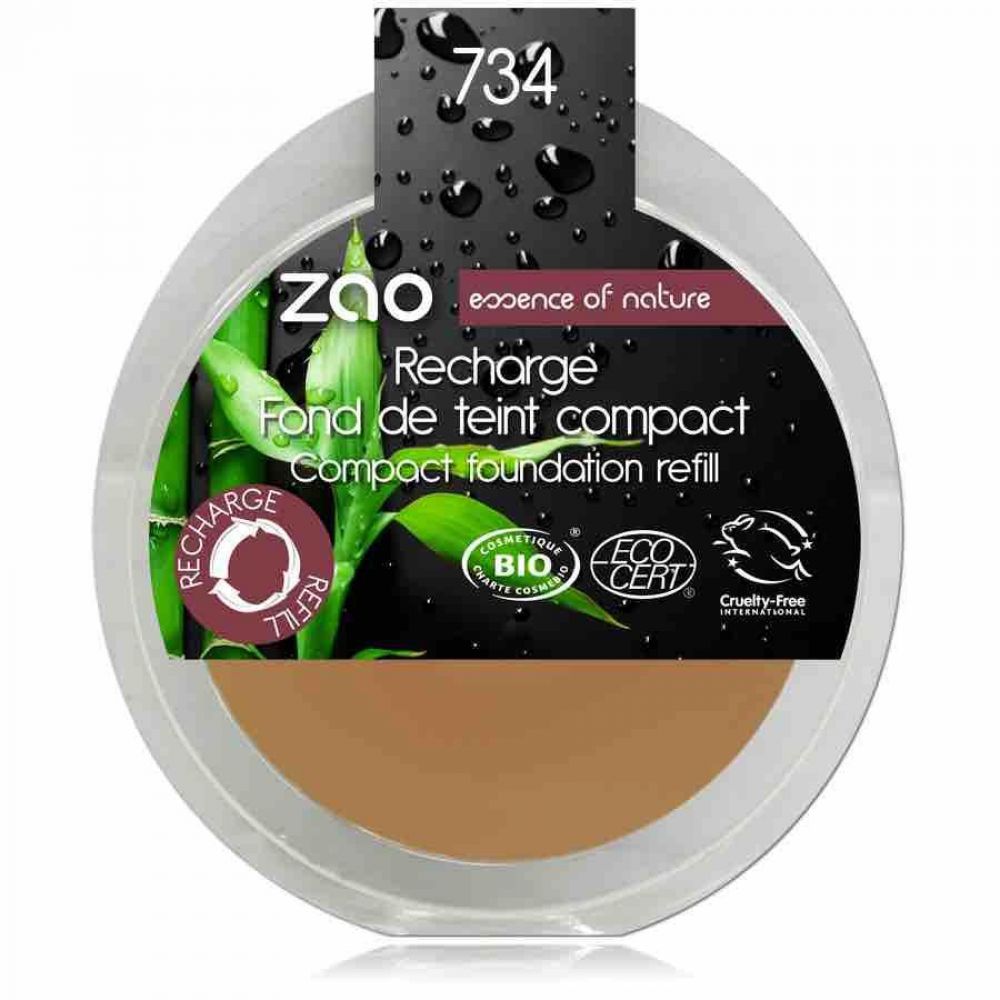 Zao - Recharge fond de teint compact cappuccino - N°734