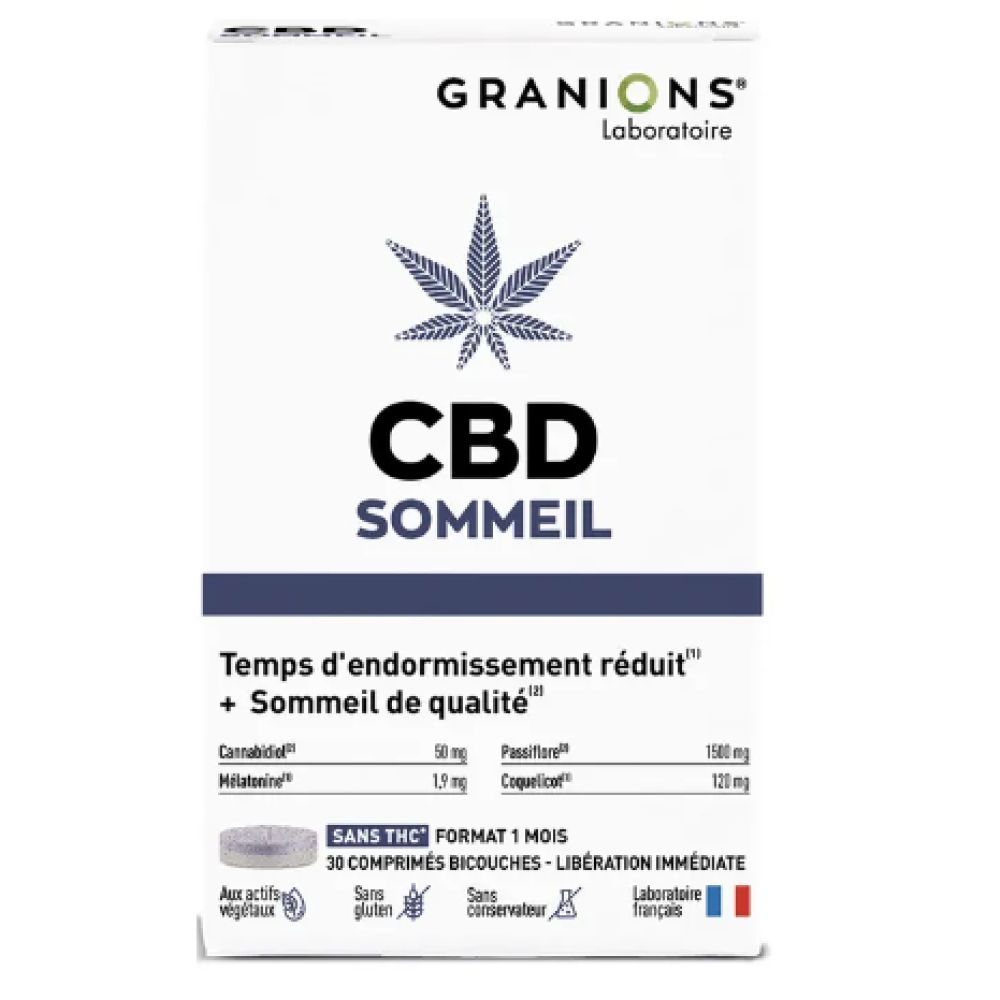 Granions - CBD Sommeil - 30 comprimés bicouches