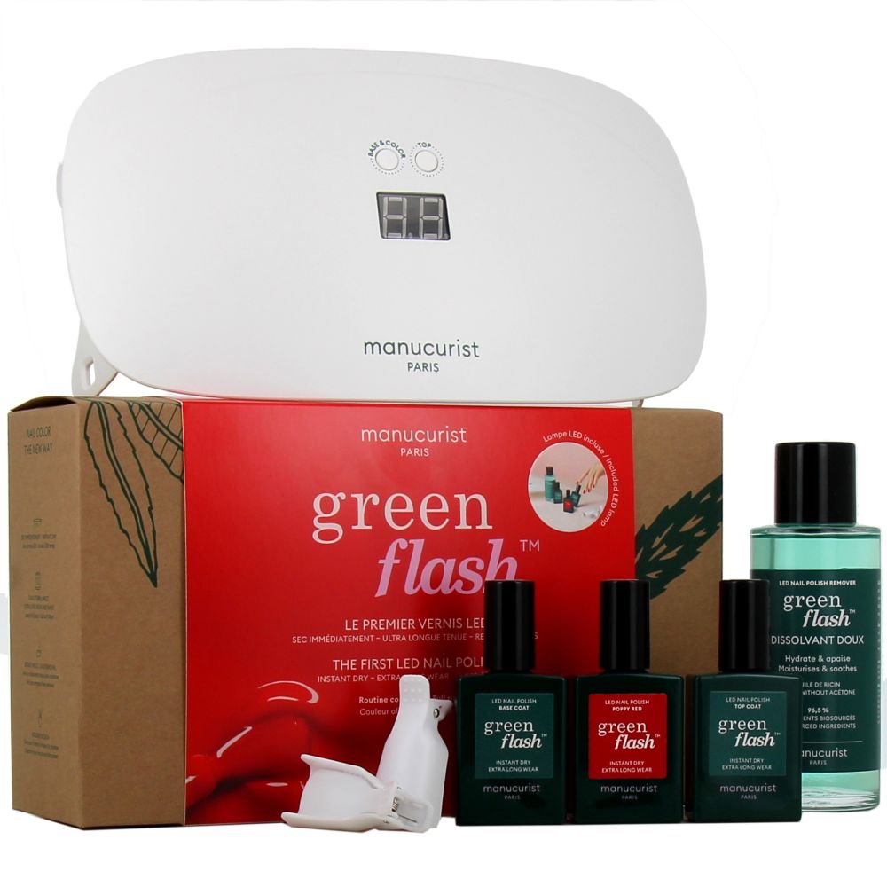 Manucurist - Kit vernis semi permanent green flash - Poppy red