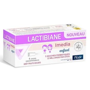 Pileje - Lactibiane immédiat enfant - 4 sticks orodispersibles Goût fruits rouges