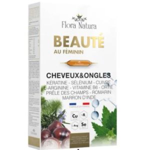 Flora Natura - Beauté cheveux et ongles - 20 ampoules