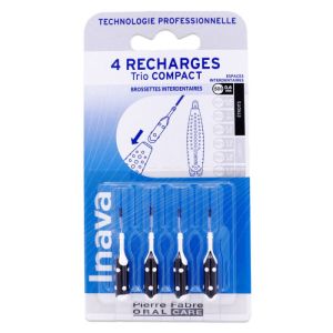 Inava - Recharges trio compact brossettes interdentaires ISO 0 0.6mm - 4 recharges