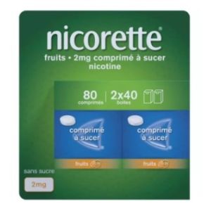 Johnson et Johnson - nicorette fruits 2mg - 80 comprimés