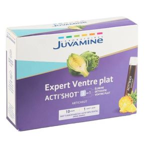 Juvamine - Expert ventre plat acti'shot 3 en 1 - 10 shots